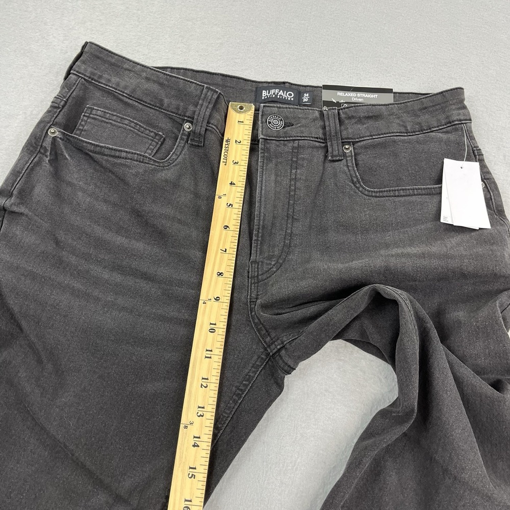 Buffalo David Bitton Jeans Mens 34x30 Black Denim Pants Relaxed Straight Driven - Picture 13 of 15